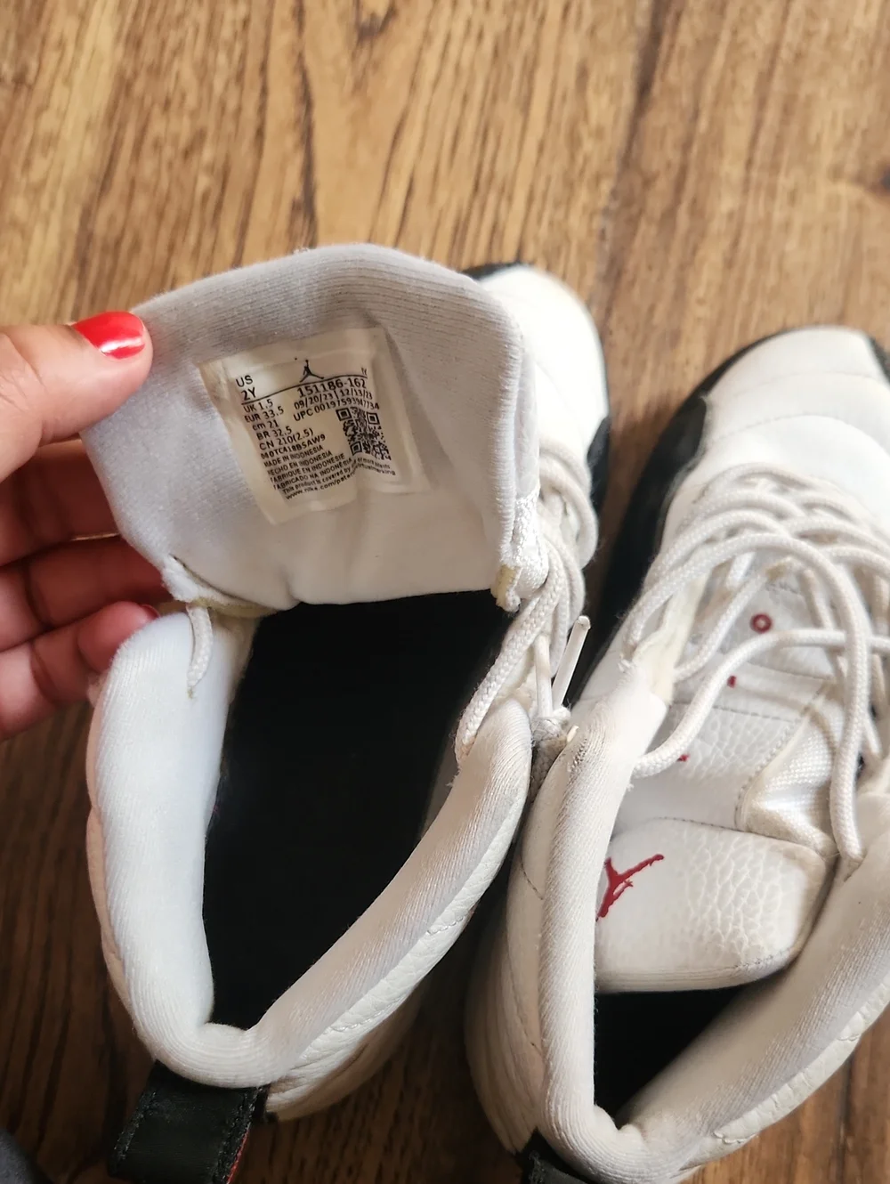 Jordan Kids White, Black & Red Retro Basketball Sneakers